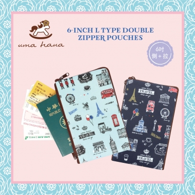 P07 6-inch L Type Double Zipper Pouches